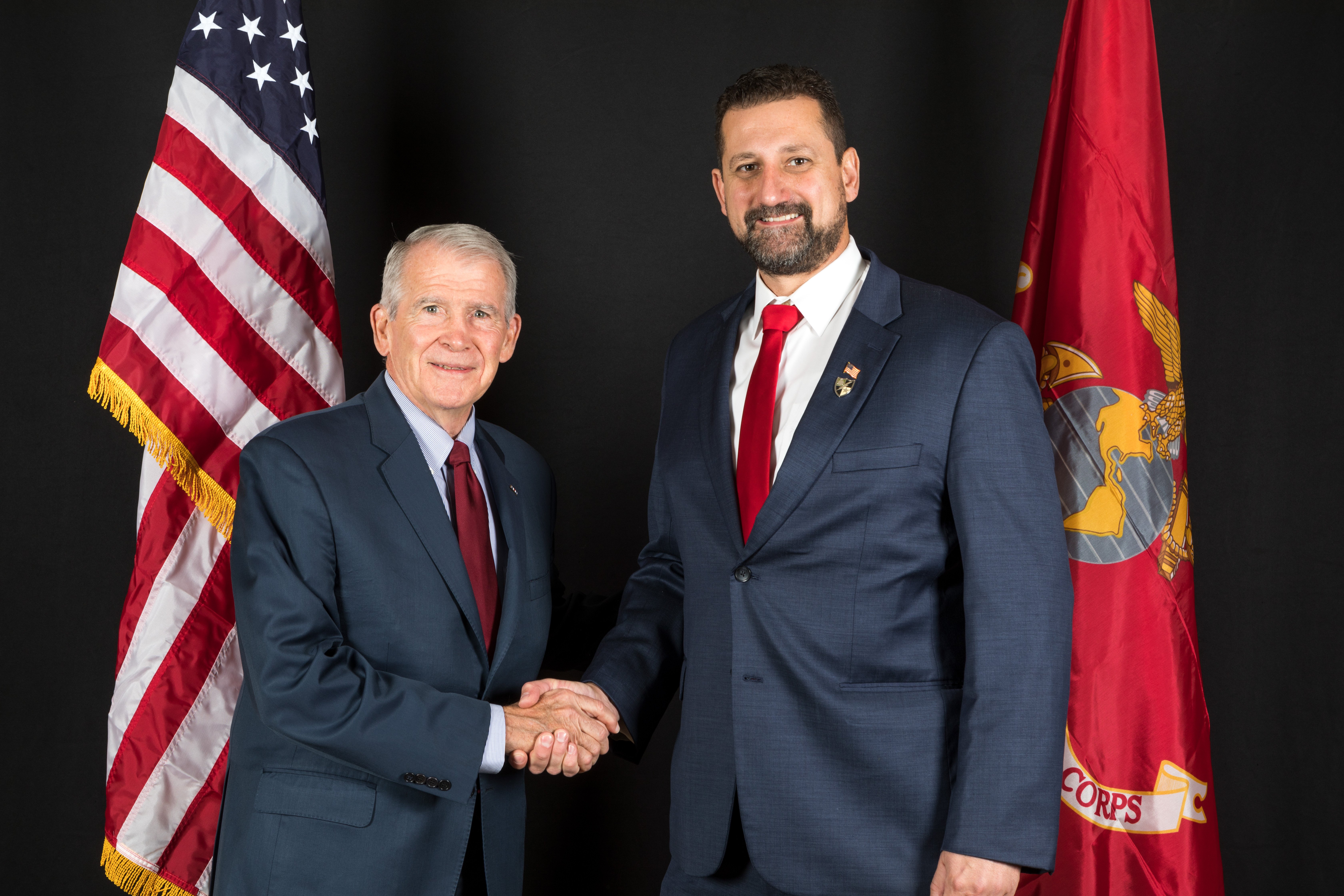 Lt. Col. Oliver North and Mike Trymbiski